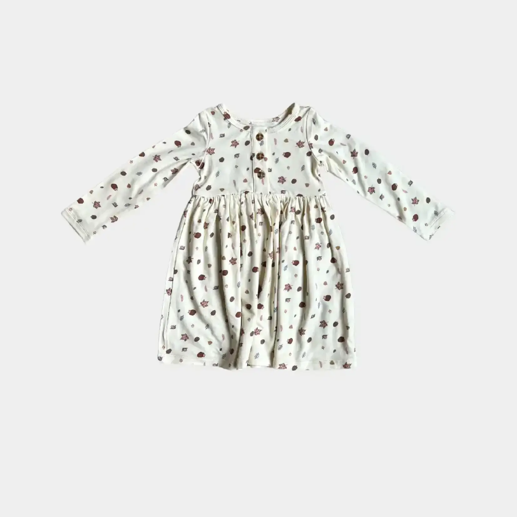 babysprouts clothing company Girl's Long Sleeve Henley Dress in Autumn Snails