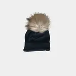 babysprouts clothing company Kids Pom Hat in Black