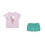 Tea Collection Ice Cream Tee + Bubble Pocket Shorts 18-24M