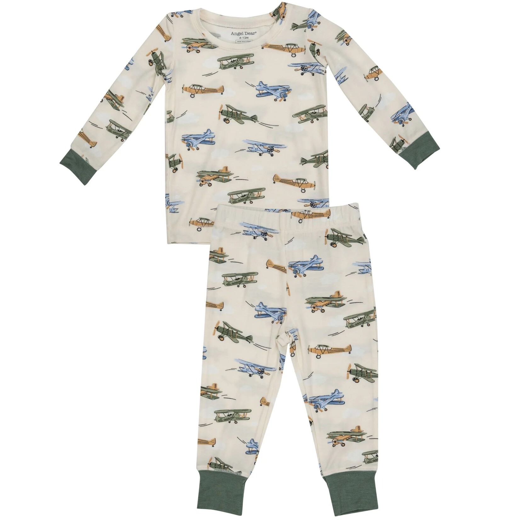 Angel Dear Bamboo Toddler Lounge Set - Vintage Airplanes