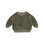 Quincy Mae Velour Relaxed Sweatshirt - Forest