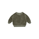 Quincy Mae Velour Relaxed Sweatshirt - Forest