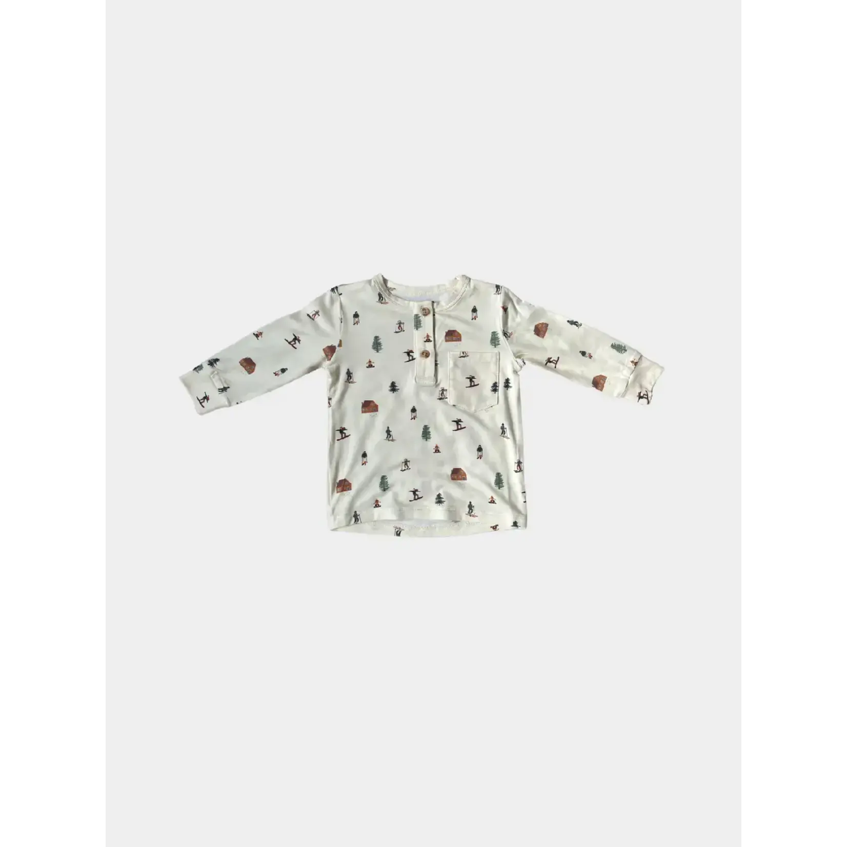 babysprouts clothing company Boy's Henley Shirt in Ski