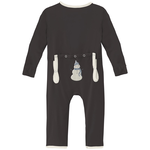 Applique Coverall with 2 Way Zipper in Midnight Snowman
