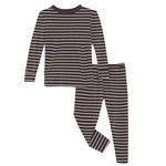 Print Long Sleeve Pajama Set in 90's Stripe