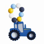 Mud Pie Blue Tractor Silicone Teether