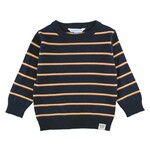 RuggedButts Navy Caramel Stripe Knit Crew Sweater