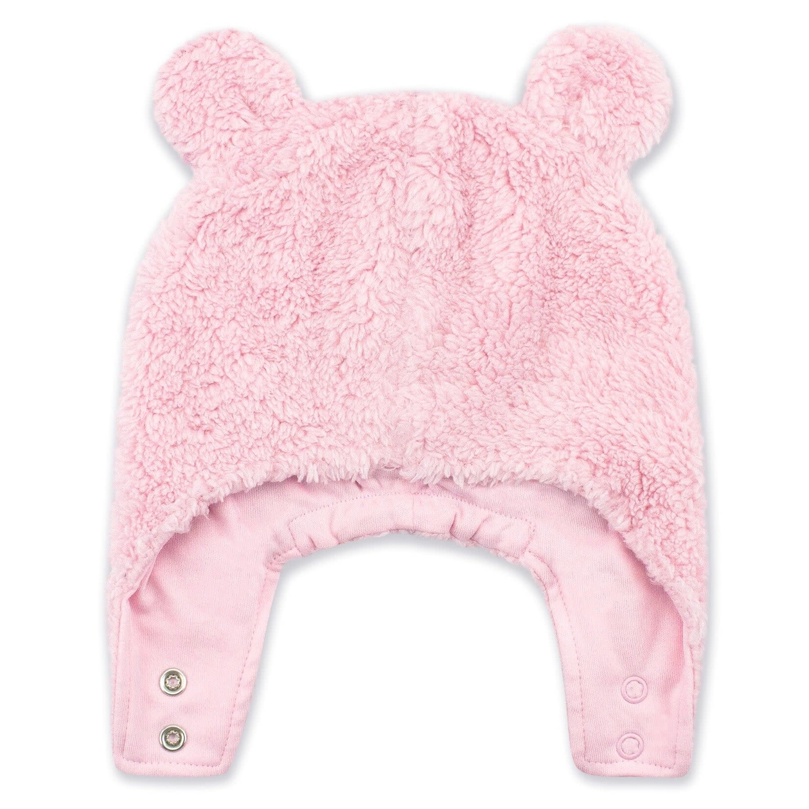 Zutano Furry Bear Hat - Baby Pink