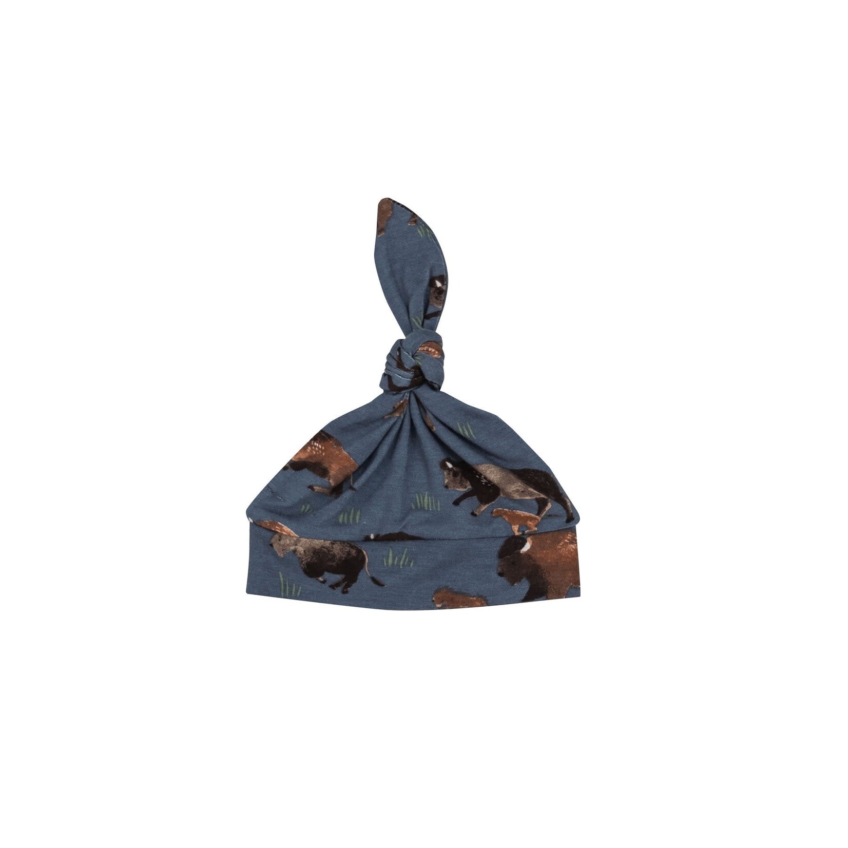 Copper Pearl Top Knot Hat 0-4M - Bison
