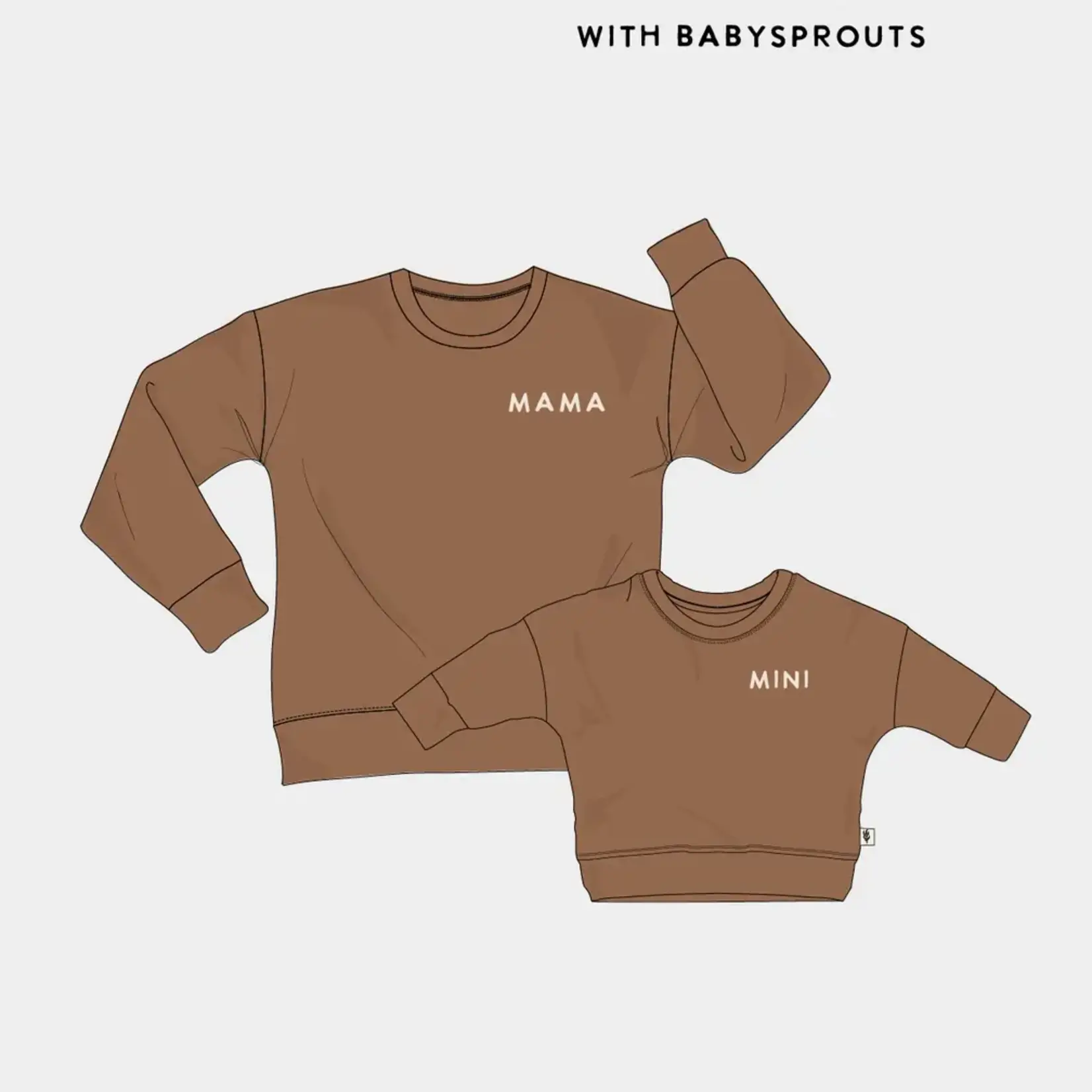 babysprouts clothing company Kid's Mini Sweatshirt in Caramel