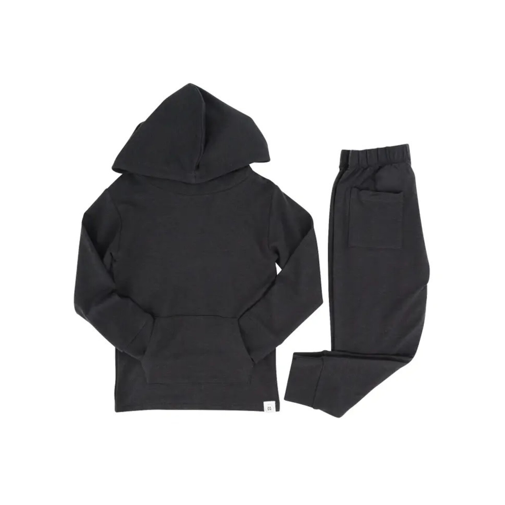 Sweet Bamboo French Terry Hooded Jogger Set - Charcoal Black