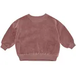 Quincy Mae Velour Relaxed Sweatshirt - Fig