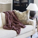 Saranoni Throw Blanket Patterned Faux Fur - Dusty Mauve
