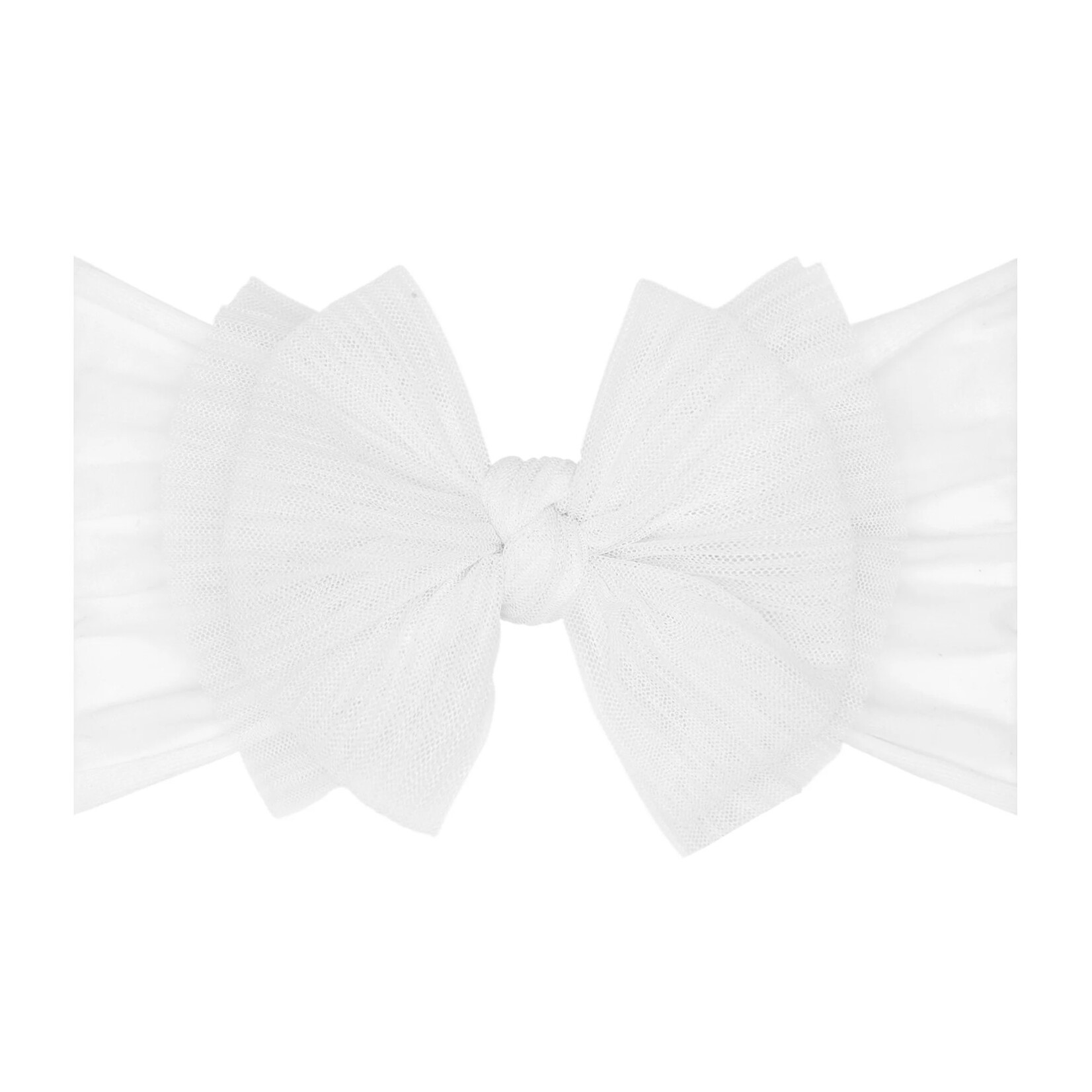 Baby Bling Bows Tulle Fab: Pleated White