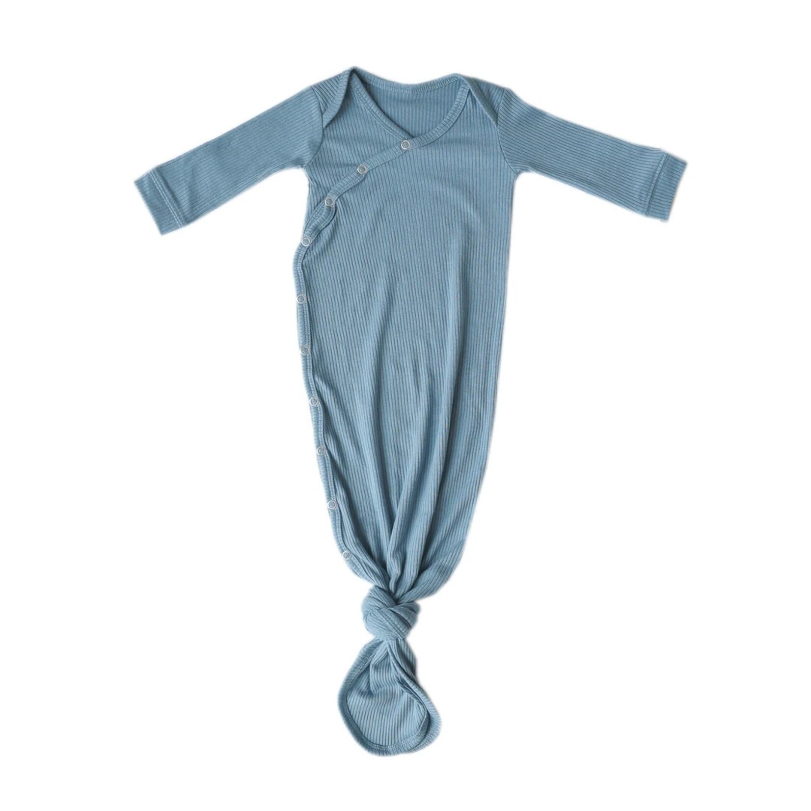 Copper Pearl Newborn Knotted Gown - Atlantic Rib Knit X