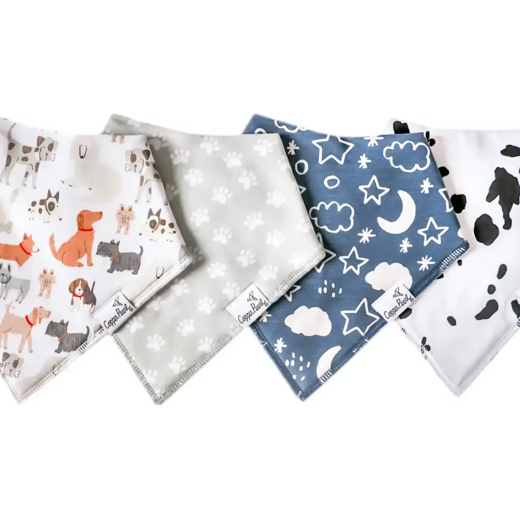 Copper Pearl Baby Bandana Bibs - Rufus- Set - 4 pack