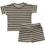 Mebie Baby Stripe Button Short Set