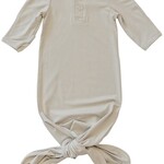 Mebie Baby Knot Gown - Oatmeal Bamboo