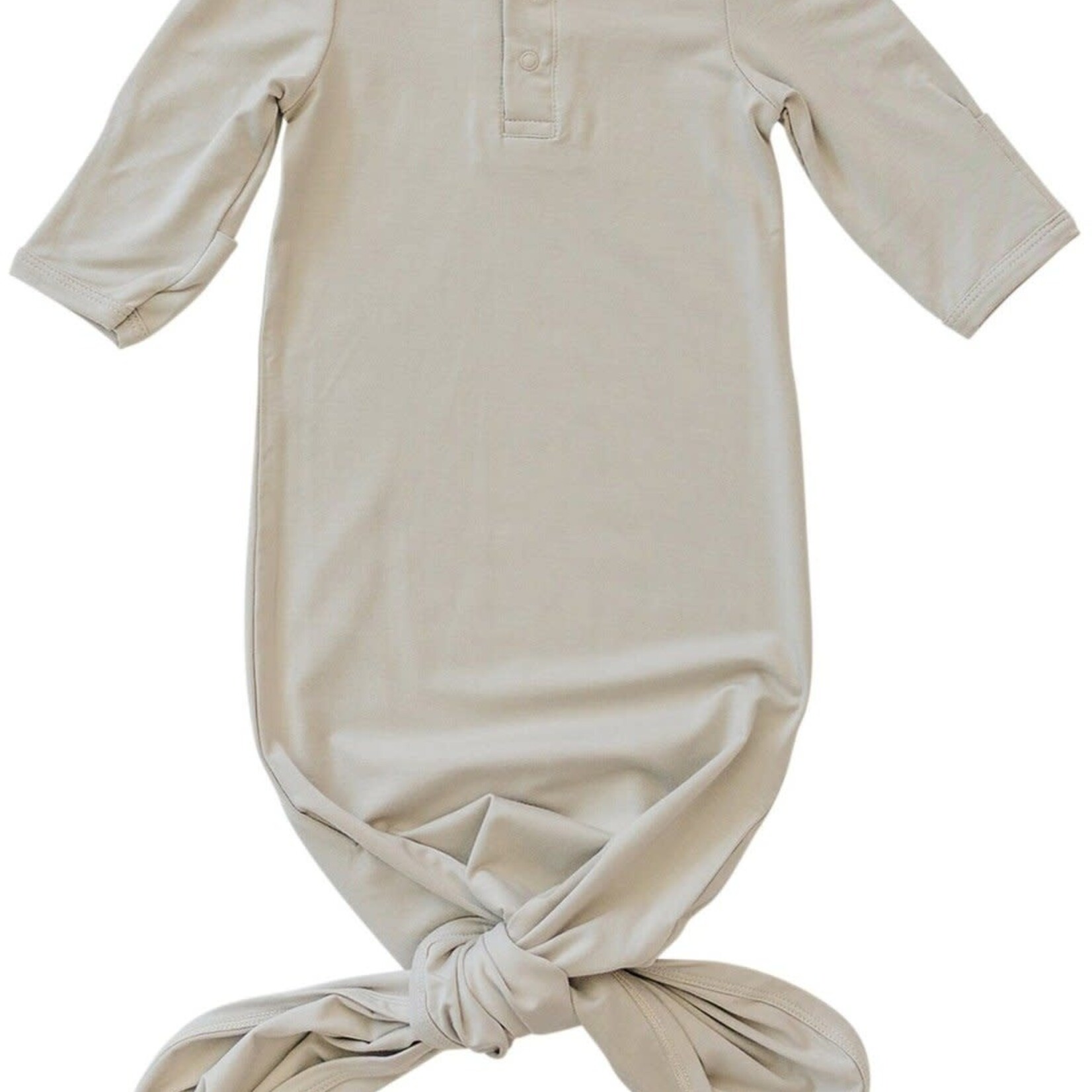 Mebie Baby Knot Gown - Oatmeal Bamboo x