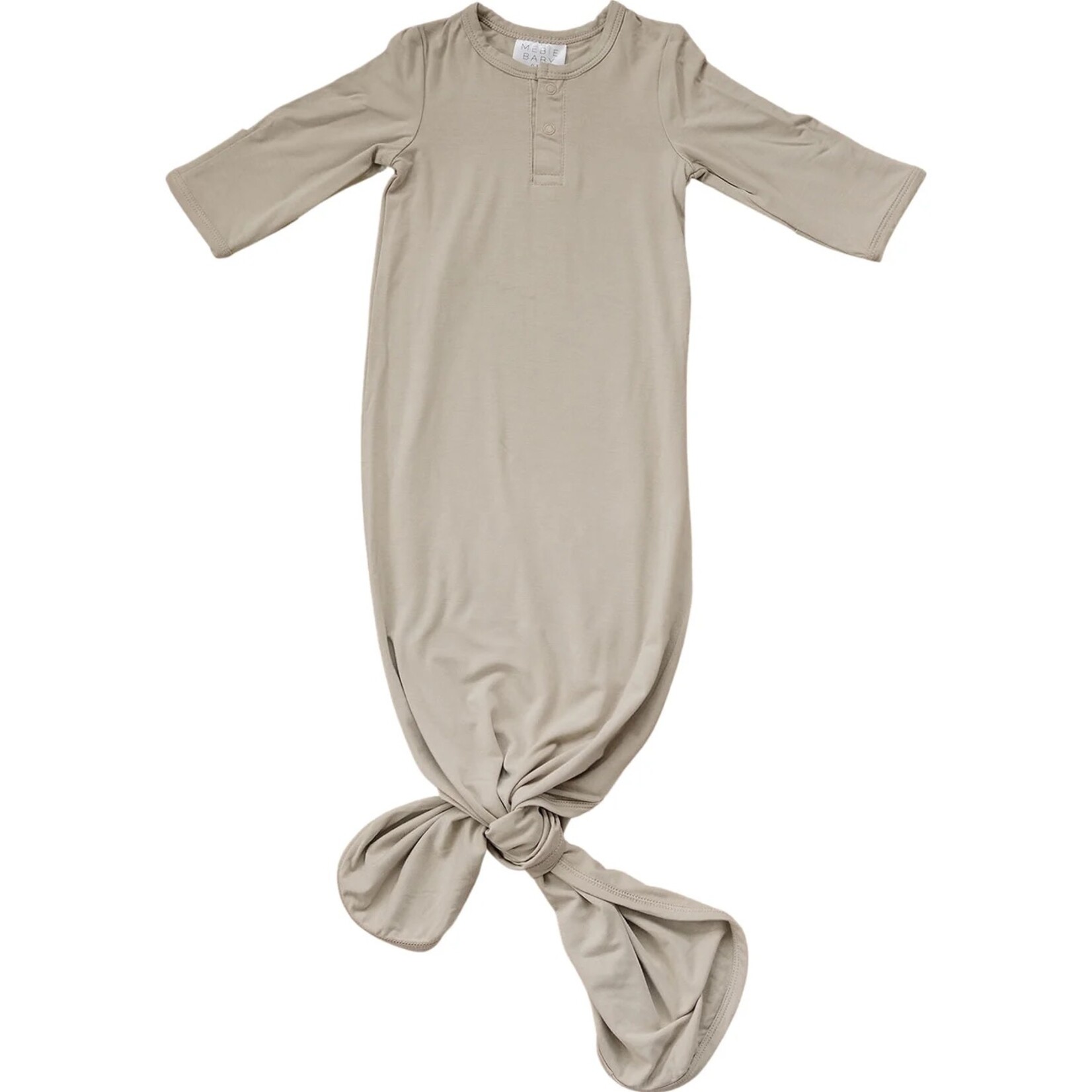 Mebie Baby Knot Gown - Oatmeal Bamboo x