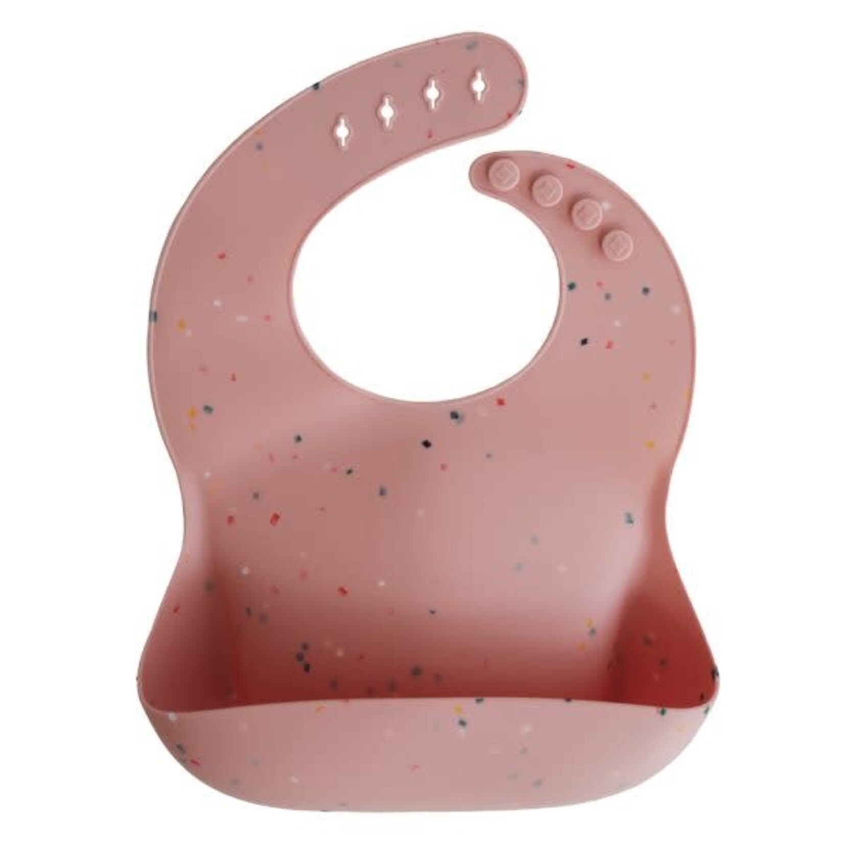 Mushie & Co Silicone Baby Bib, Powder Pink Confetti