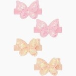 Baby Bling Bows 4PK Sequin Butterfly Clip pink/peach