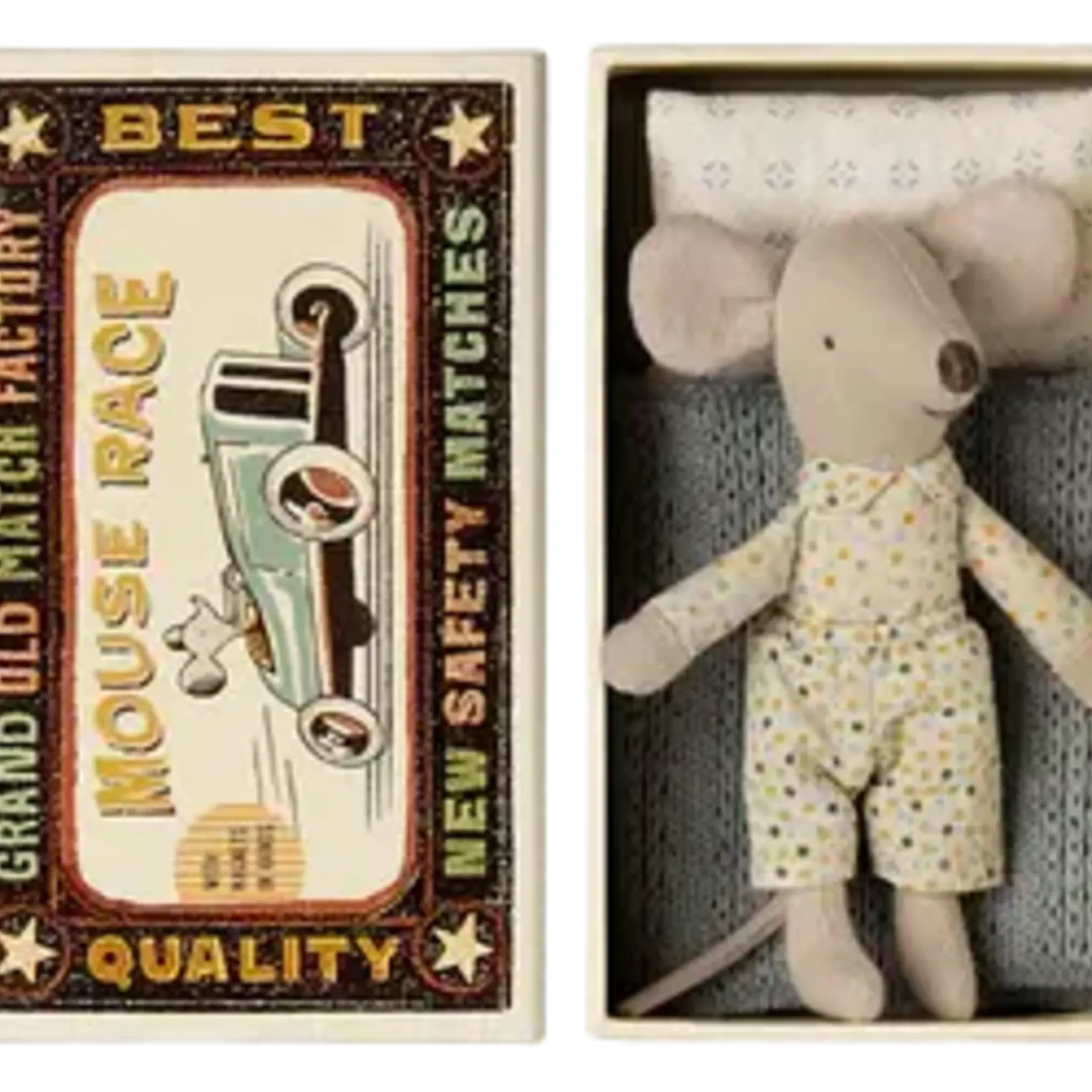 Maileg Little Brother Mouse in Matchbox