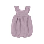 Angel Dear Smocked Front Overall Shortie - Dusty Lilac