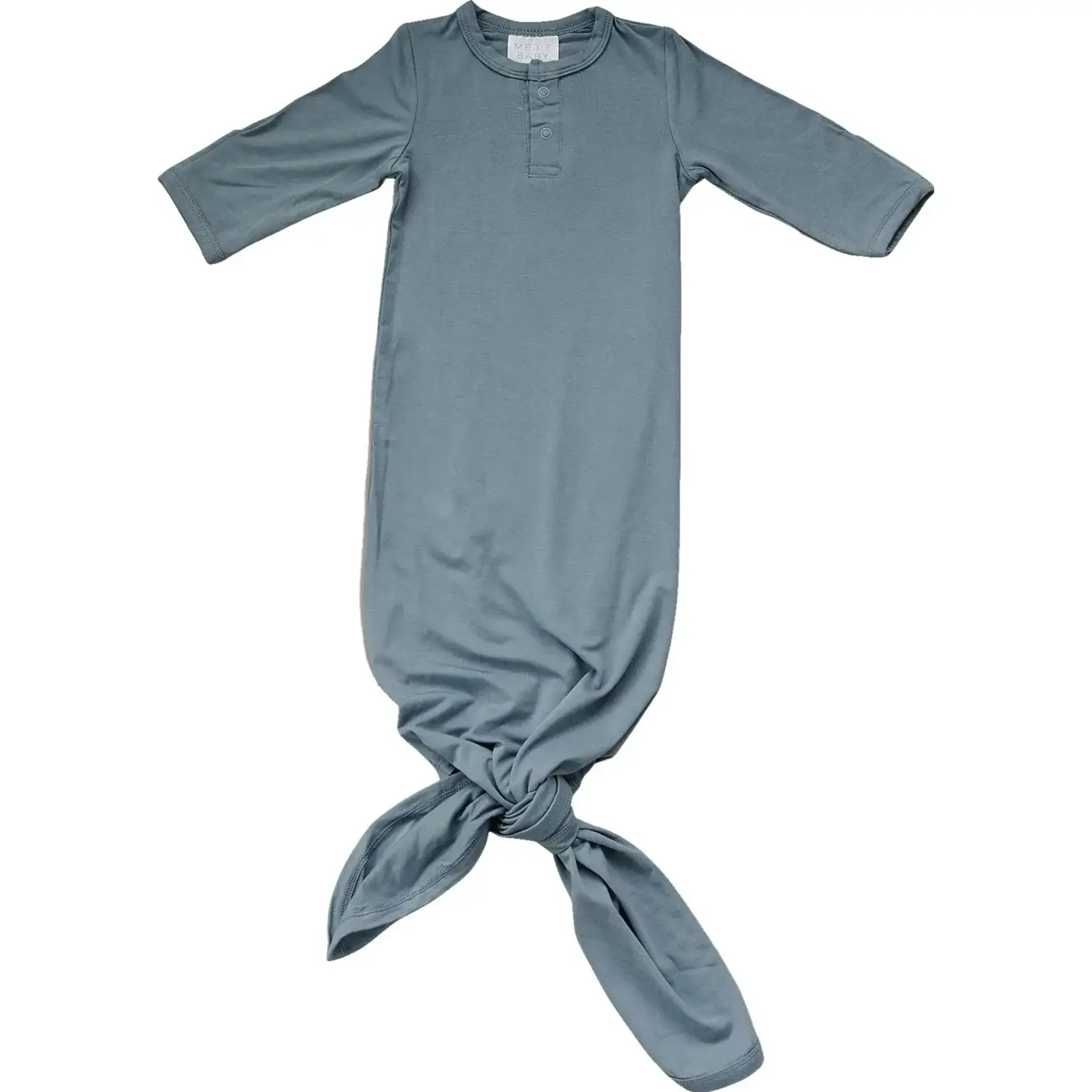 Mebie Baby Knot Gown - Dusty Blue Bamboo