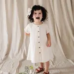 babysprouts clothing company Gauze Button Dress | Cream |