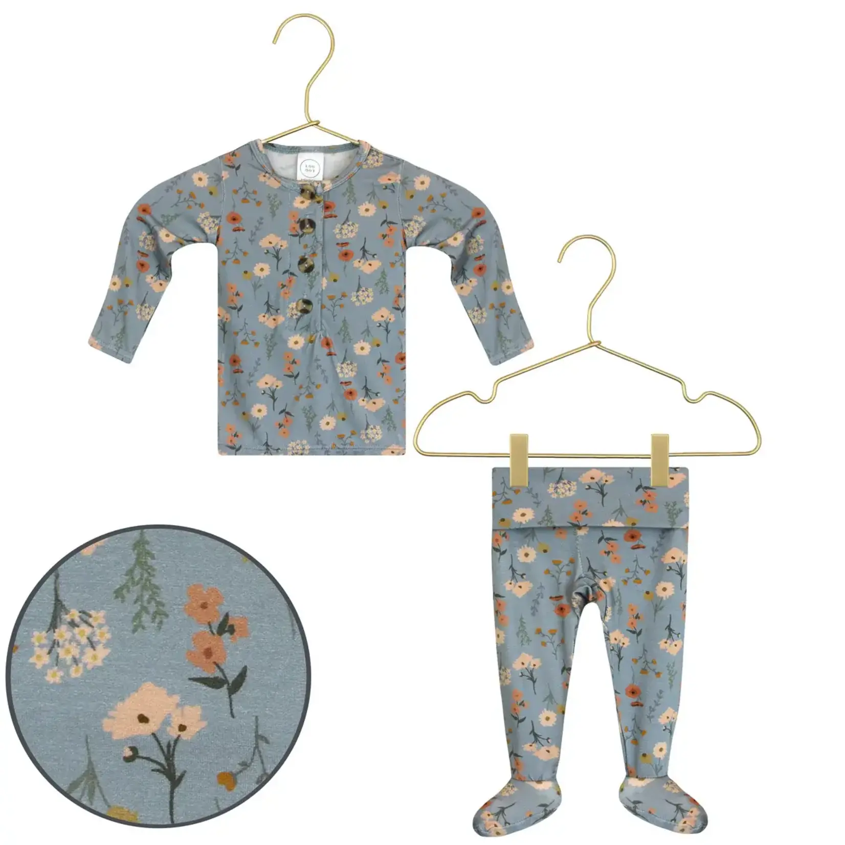 Lou Lou and Company Top + Bottoms Set - Scarlet Blue Earth Floral