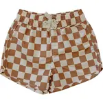 Mebie Baby Swim Shorts Rust Checkered