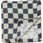 Mebie Baby Muslin Quilt - Charcoal Checkered + Summit