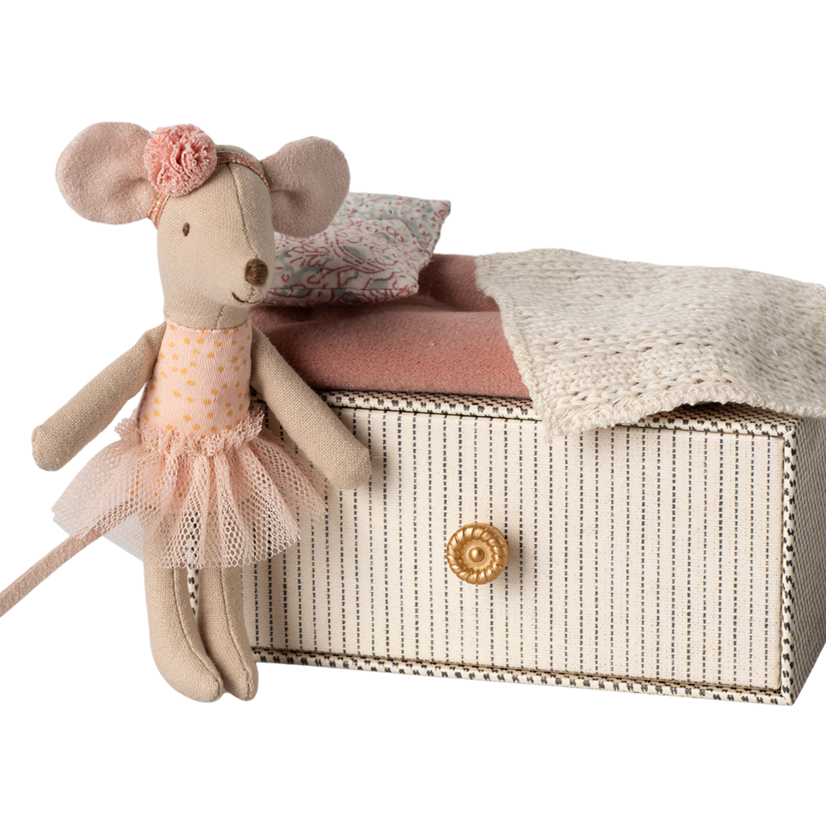 Maileg Little Sister, Dance Mouse in Daybed