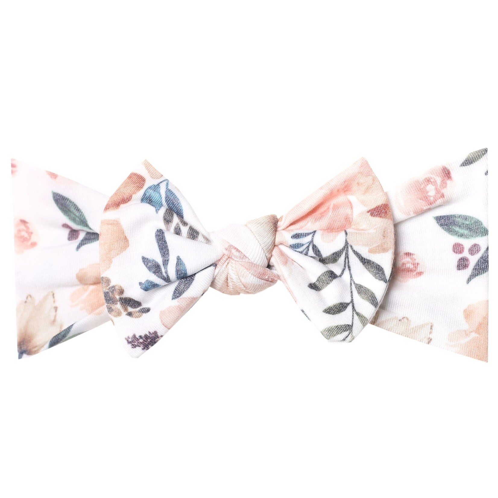 Copper Pearl Knit Headband Bow - Autumn