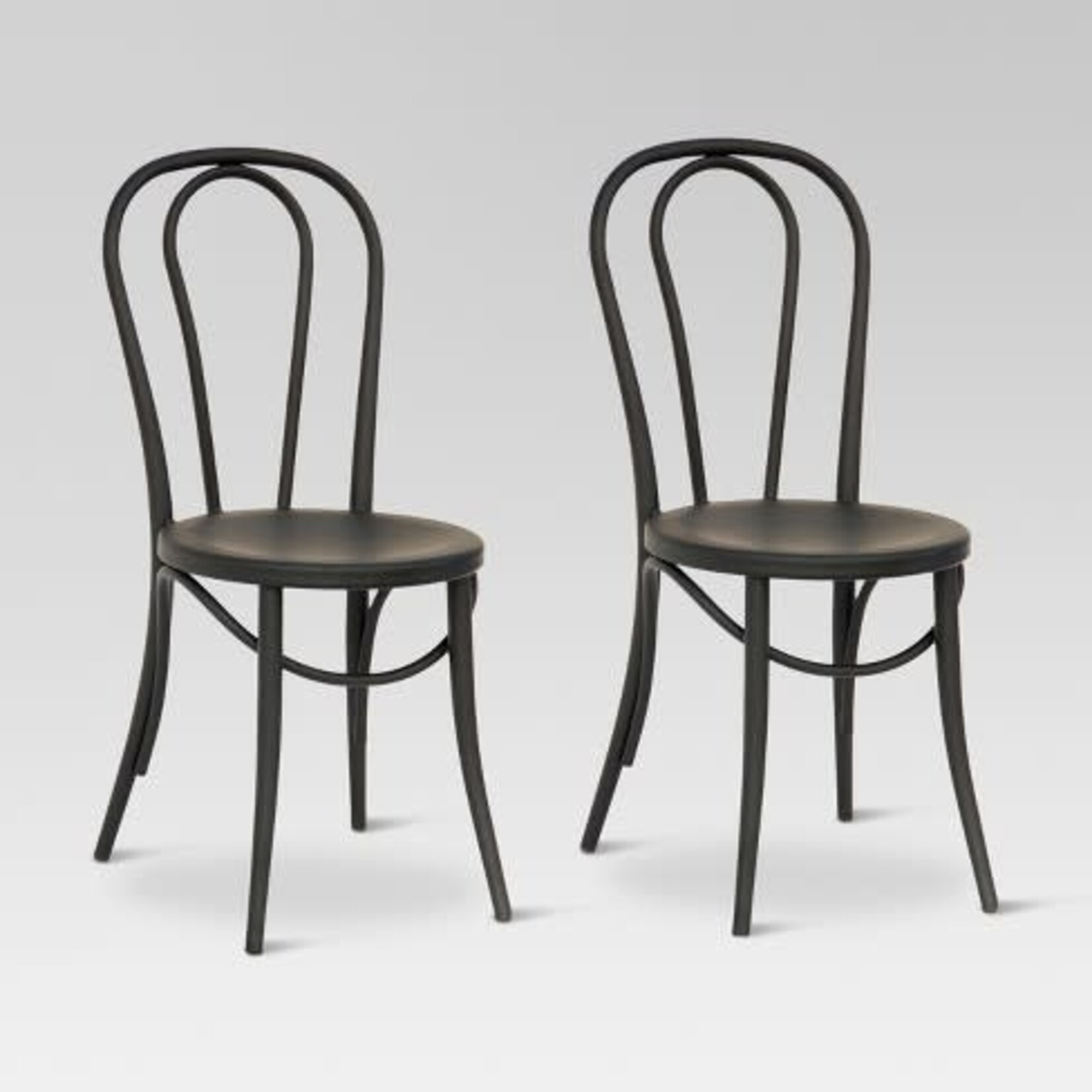 Macy Mae Dollhouse Designs Metal Bistro Chair Set of 2 | Black