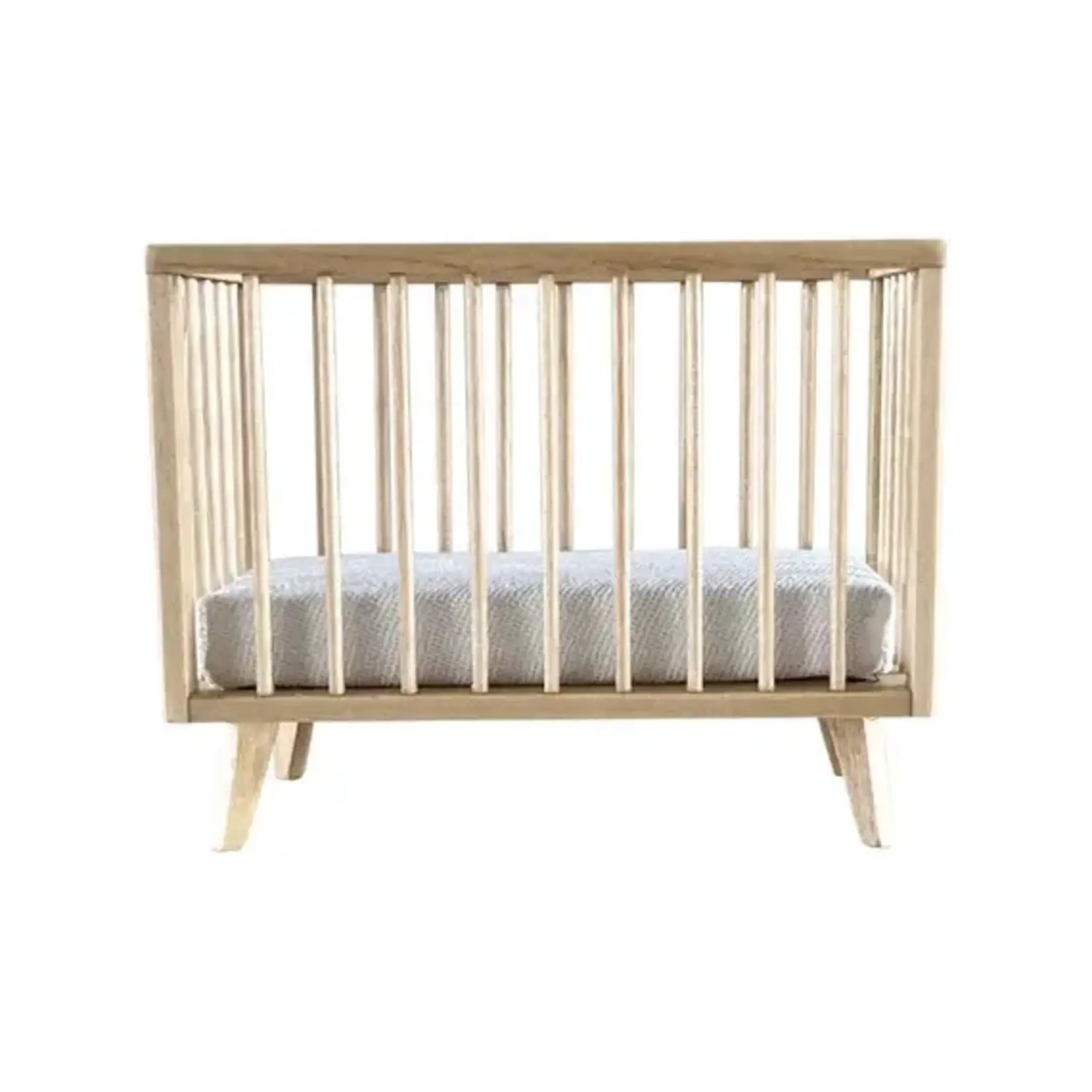 Macy Mae Dollhouse Designs Nursery Crib + Mattress | Natural Wood