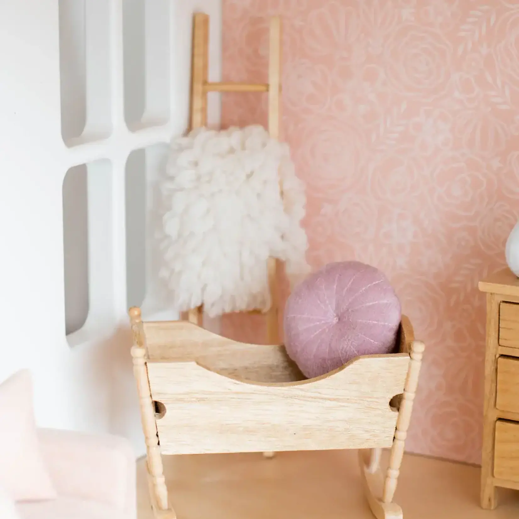 Macy Mae Dollhouse Designs Rocking Nursery Cradle | Natural Wood