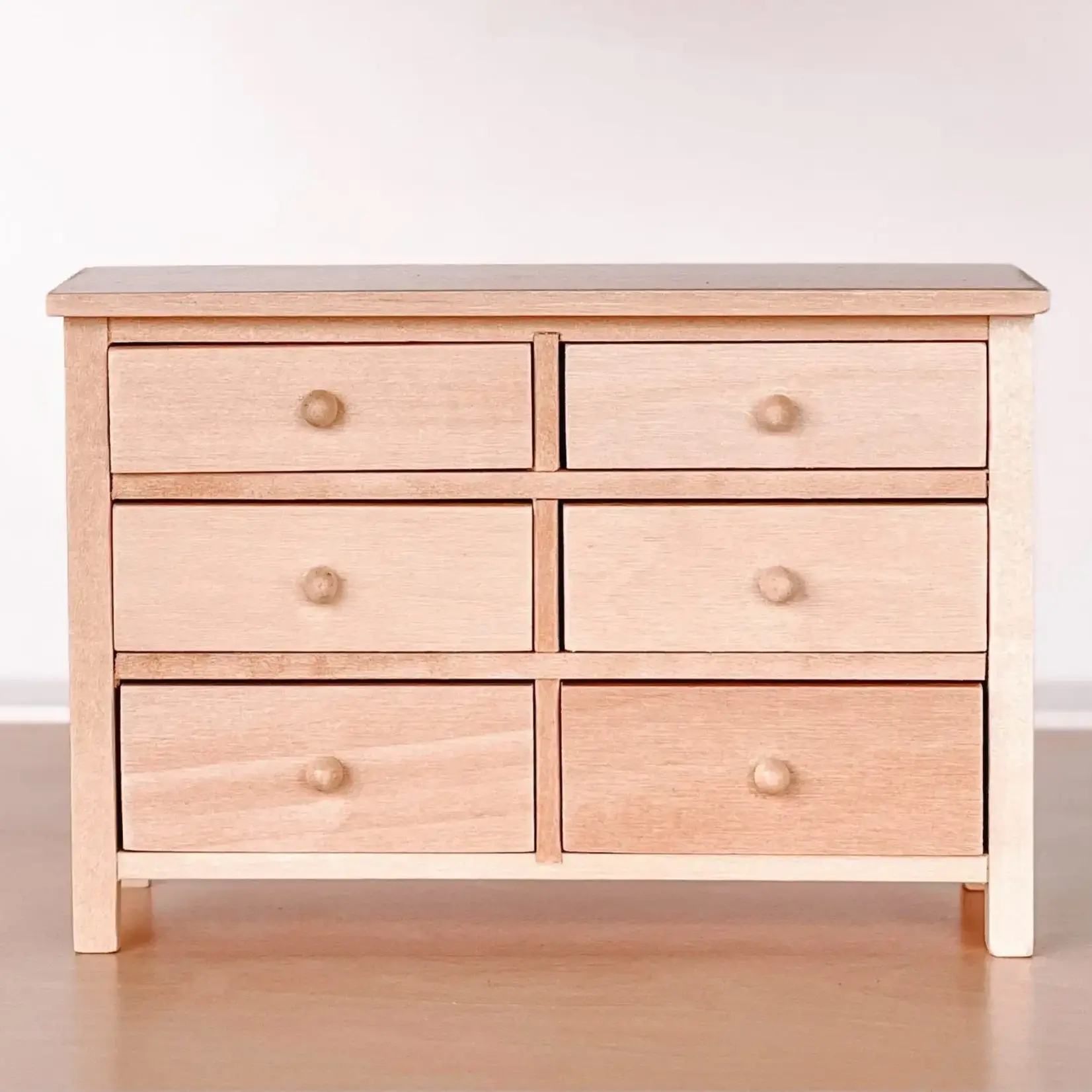 Macy Mae Dollhouse Designs Wide Dresser | Wood Knobs