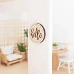 Macy Mae Dollhouse Designs Wood Wall Sign |  Hello