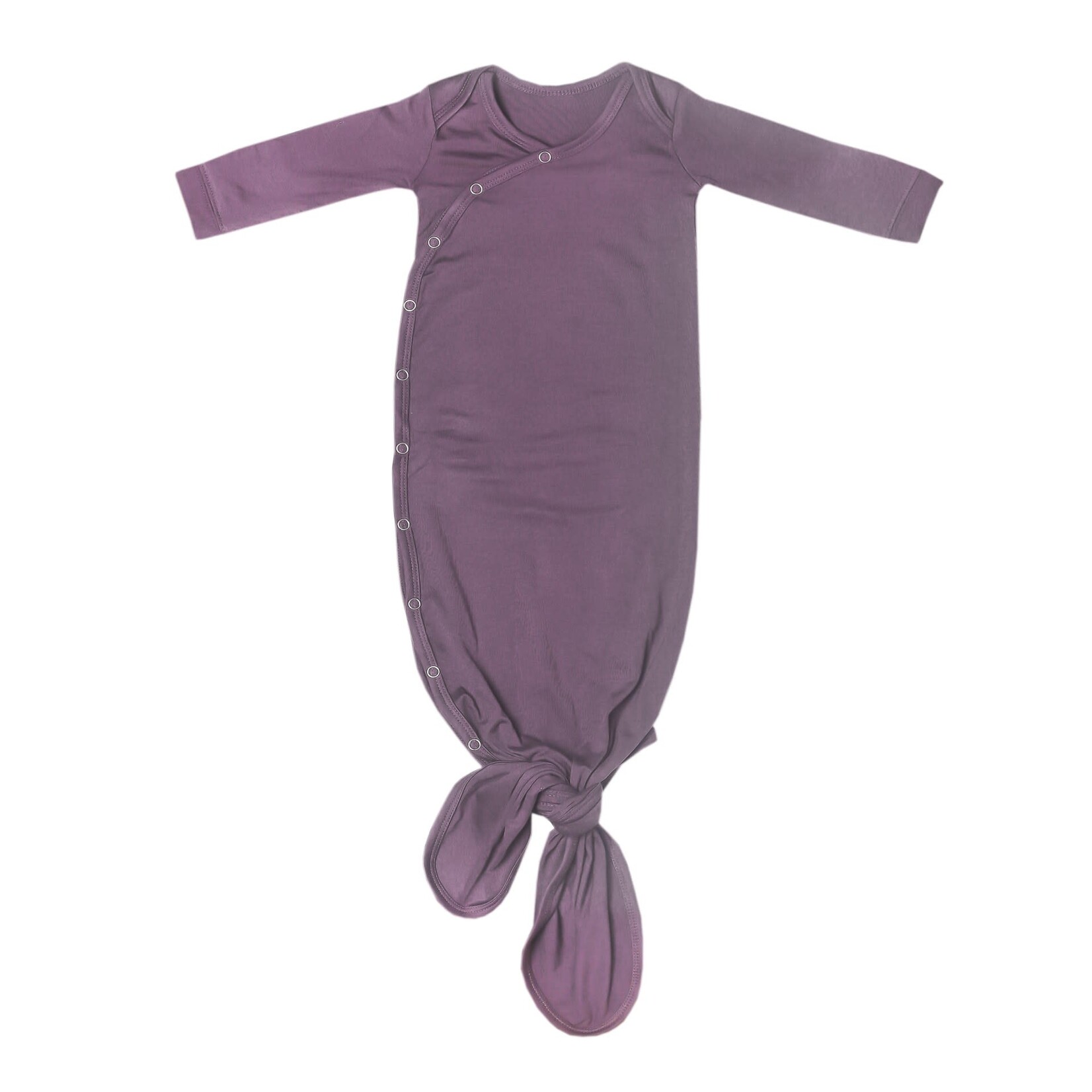 Copper Pearl Newborn Knotted Gown - Plum