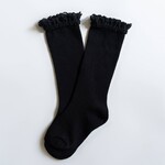 Little Stocking Co. Lace Top Knee High Socks | Black