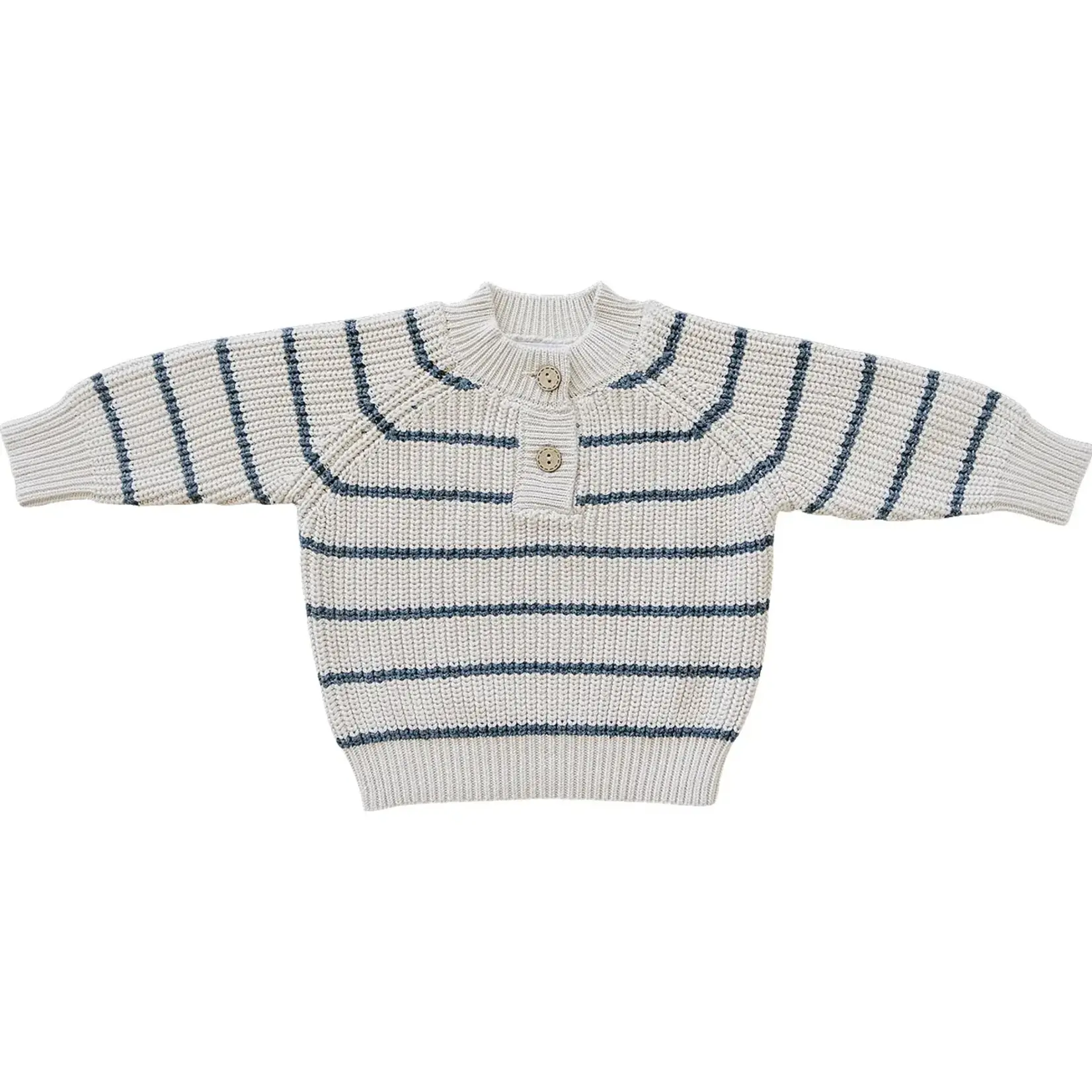 Mebie Baby Stripe Button Knit Sweater