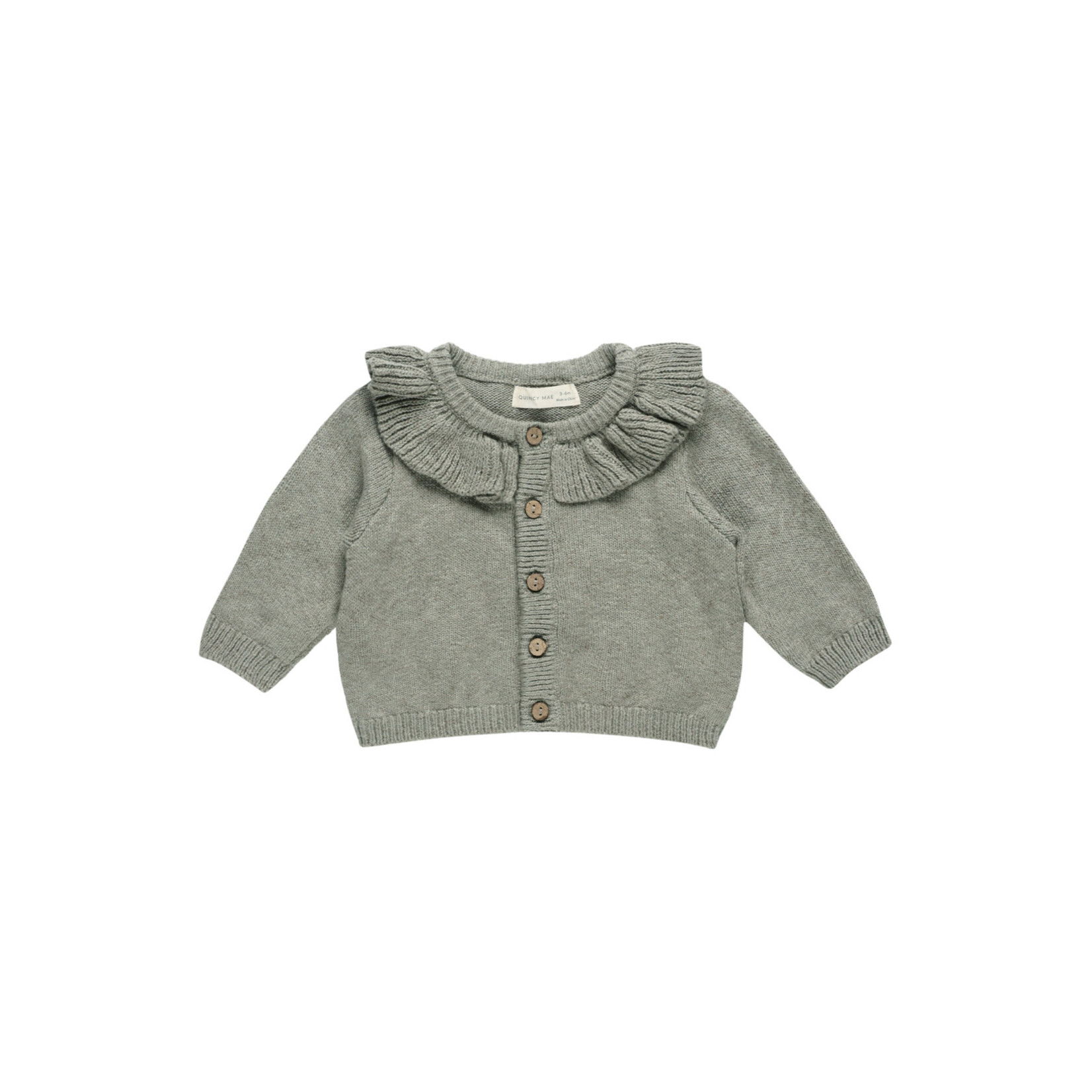 Quincy Mae Ruffle Collar Cardigan | Basil