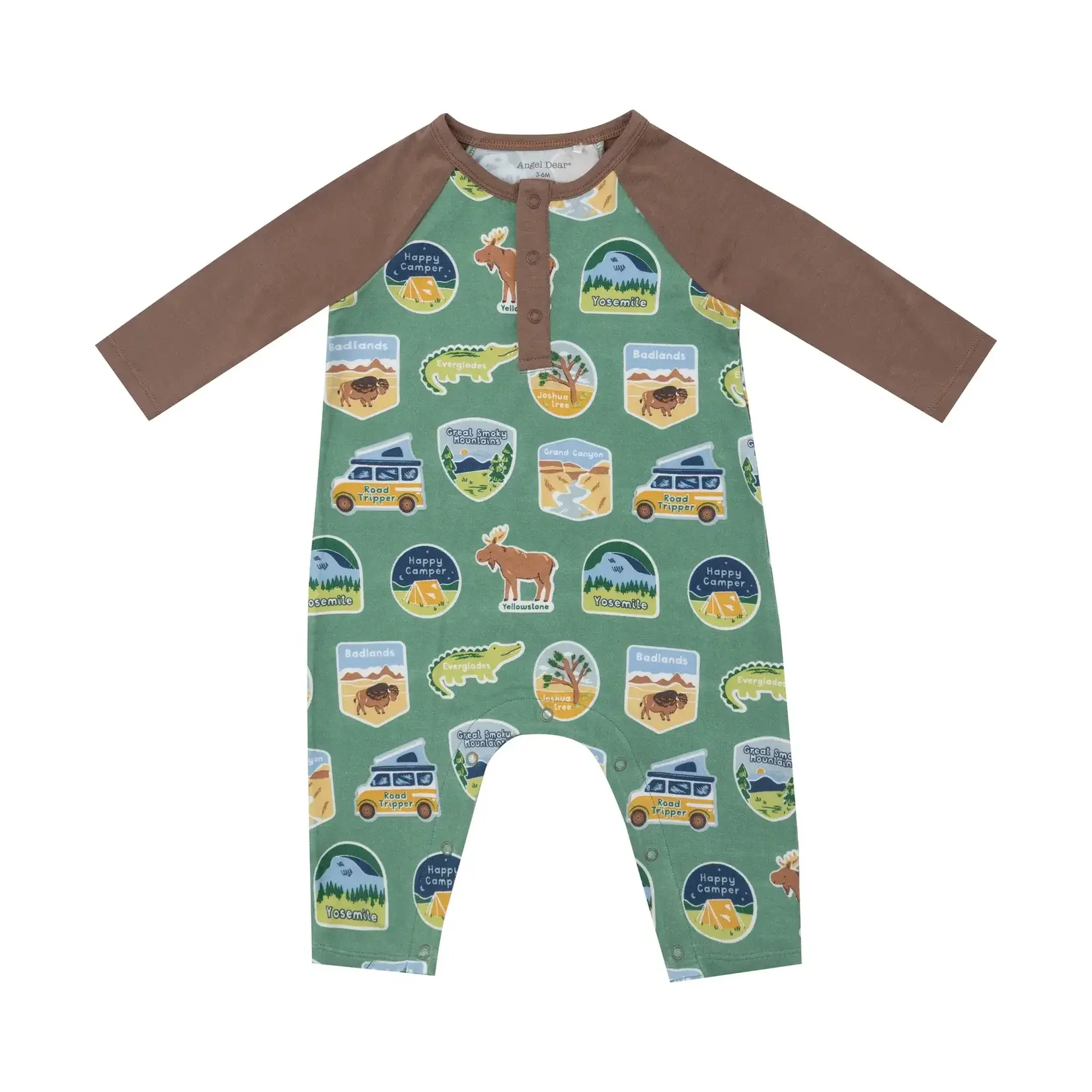 Angel Dear Raglan Romper | National Park Stickers