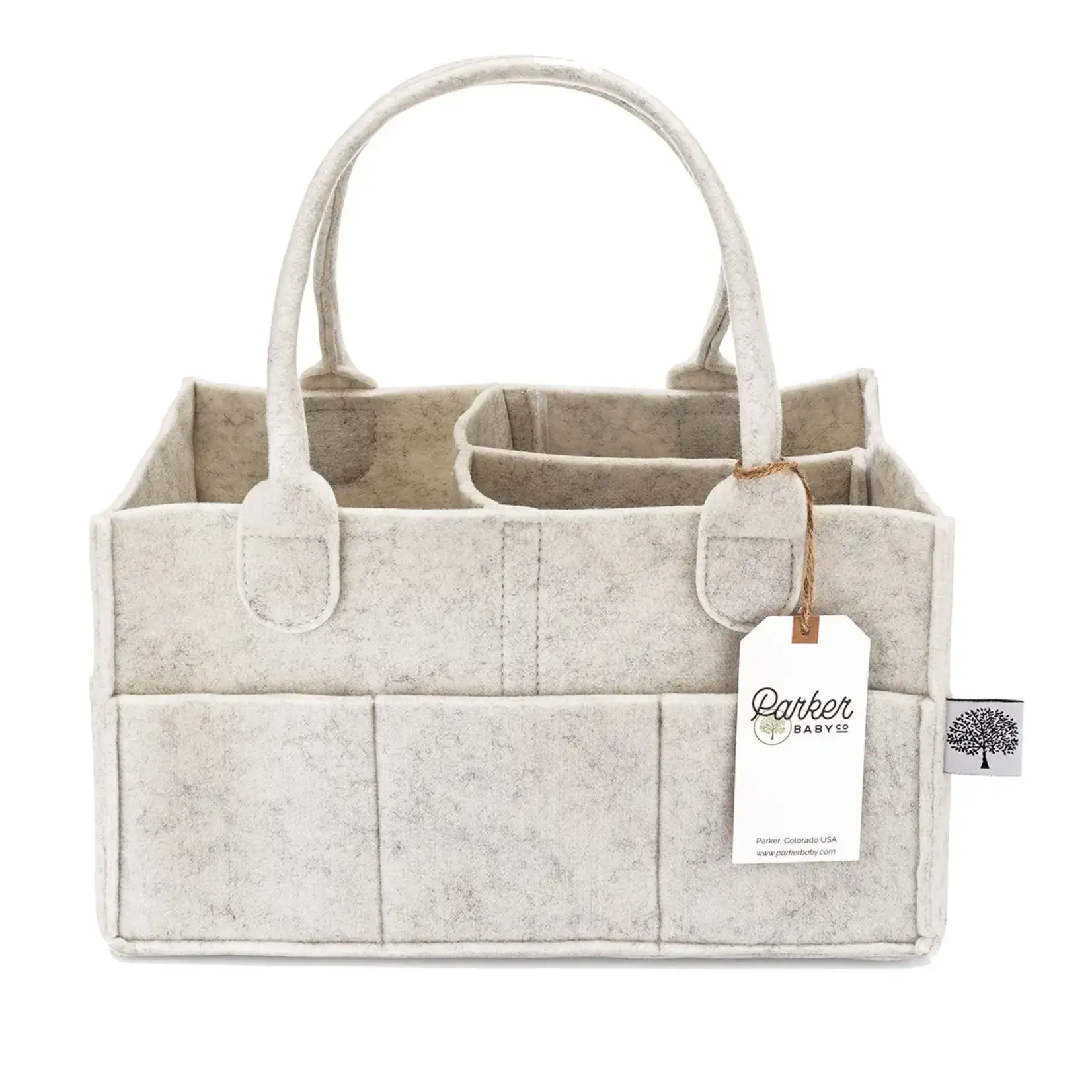 Parker Baby Co. Diaper Caddy in White |  Regular (13 x 9 x 7")