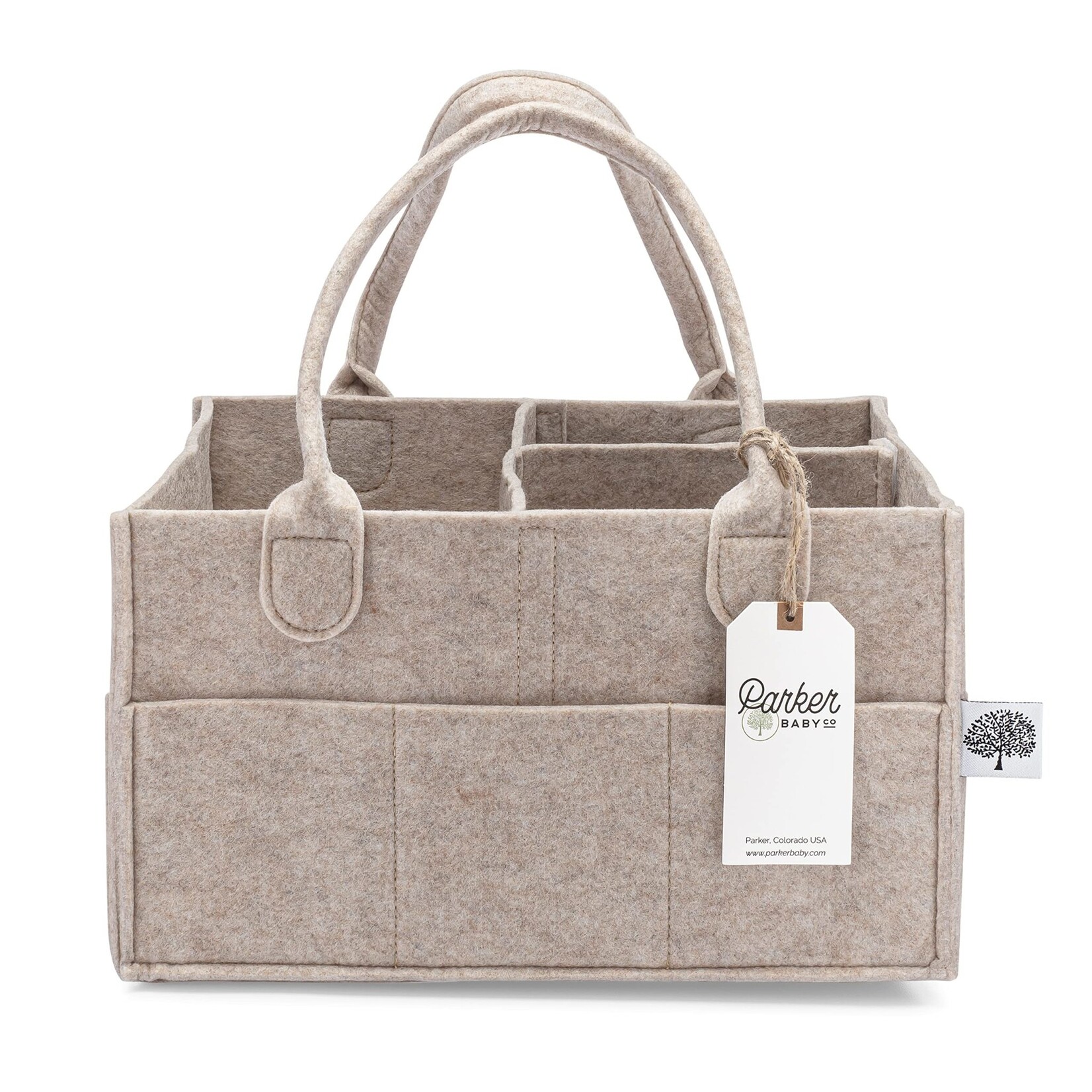 Parker Baby Co. Diaper Caddy in Oatmeal |  Regular (13 x 9 x 7")