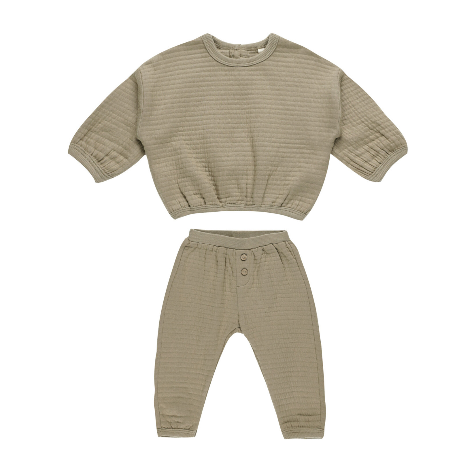 Quincy Mae Textured Sweat Set - Olive Quincy Mae Textured Sweat Set - Olive
