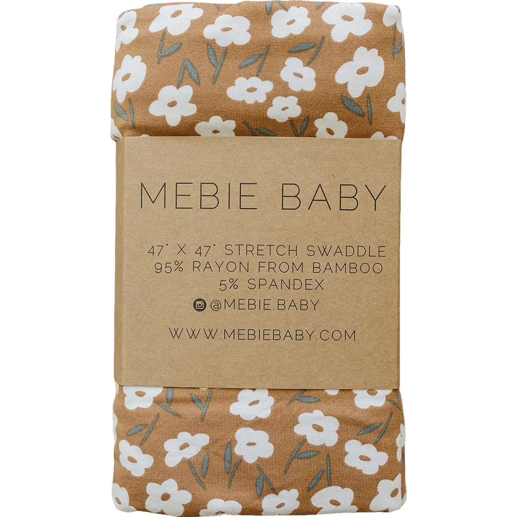 Mebie Baby Bamboo Stretch Swaddle - Mustard Floral