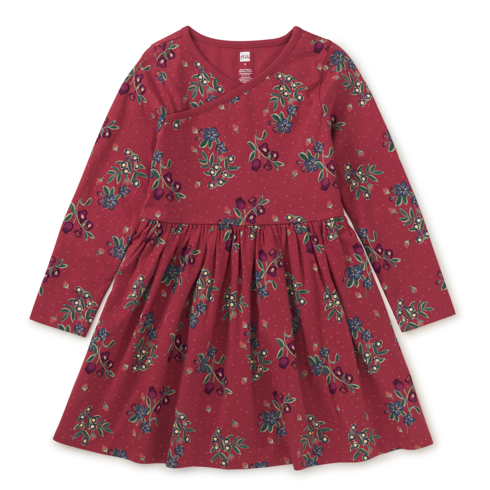 Tea Collection Toddler LS Wrap Neck Dress | Turkish Tea Floral
